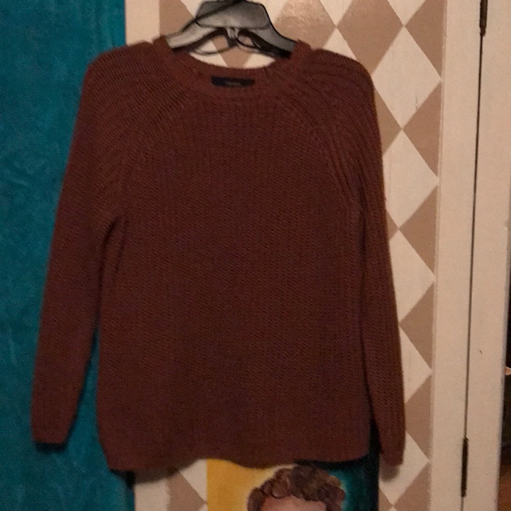 Rust/ copper colored crew neck sweaters